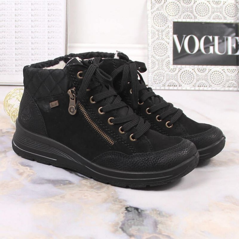 Rieker W RKR567 vodootporne kožne izolirane čizme crno 2