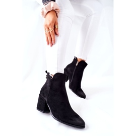 Vinceza Ženske čizme na petu, antilop, crni Carrick crno 4