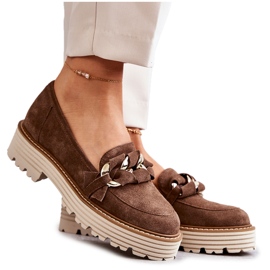 Ženske cipele Suede Laura Messi 2523 Brown smeđa zelena 1