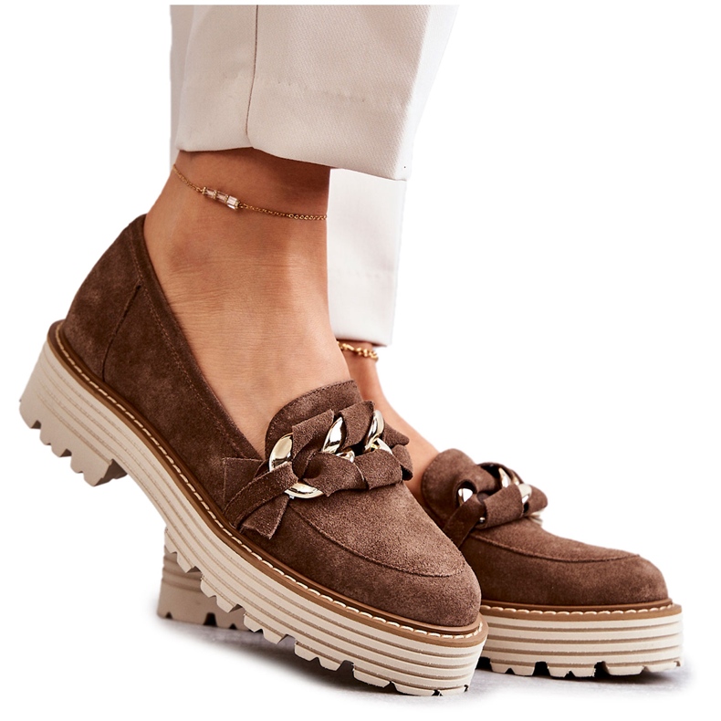 Ženske cipele Suede Laura Messi 2523 Brown smeđa zelena 1