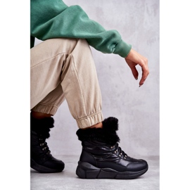 NEWS Ženske čizme za snijeg na vezanje crne Anna crna 5