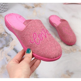 Kućne papuče za djevojčice klizne od filca Befado 707Y428 ružičasta 2