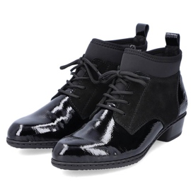 Kožne lakirane izolirane čizme Rieker W RKR573 crna 1