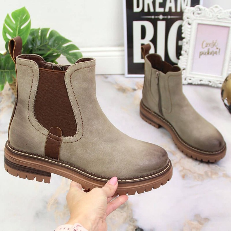 Jodhpur čizme na platformi izolirane eVento W EVE368A bež smeđa 1