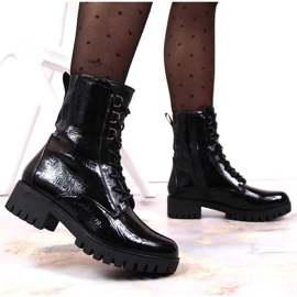 Izolirane lakirane gležnjače Jezzi W JEZ369 crno 2