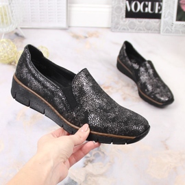 Udobne natikače s elastičnim trakama Rieker W RKR166B crna 2