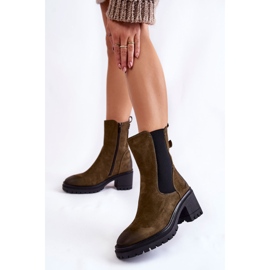 Vinceza Ženske antilop čizme s patentnim zatvaračem Liris zelena 2