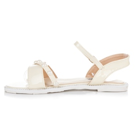 Vices Ravne sandale s biserima žuta boja 1