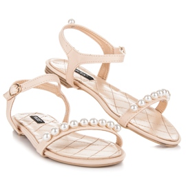 Vices Ravne sandale s perlama smeđa 2