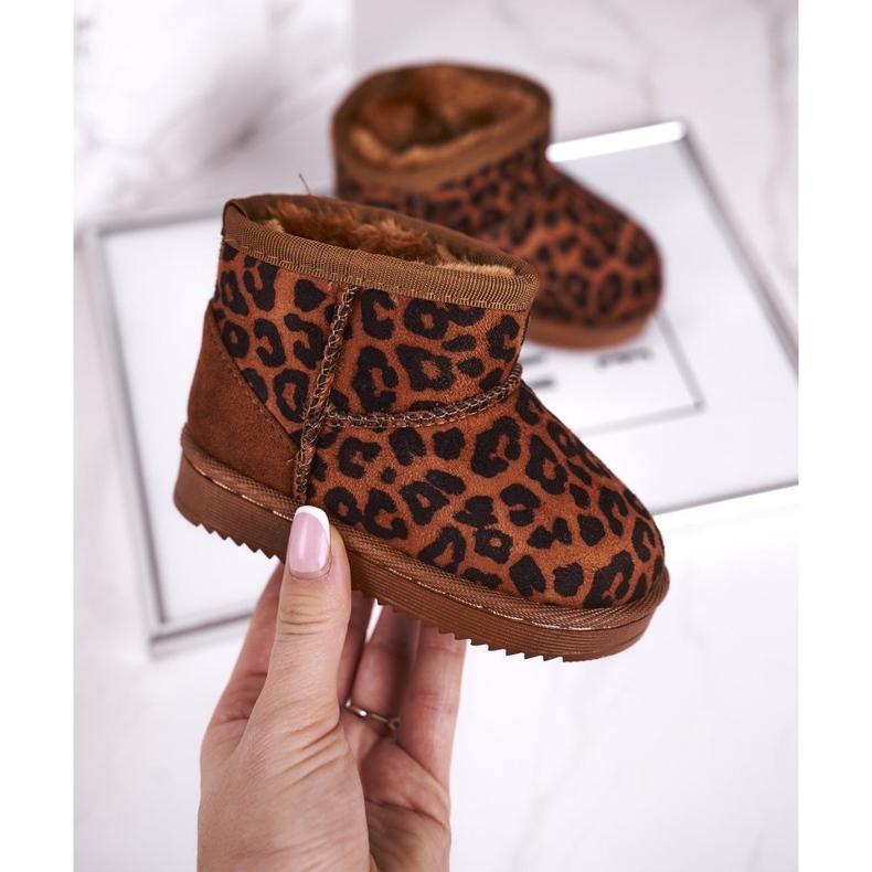 Tople dječje snježne čizme za mlade Pantherka Gooby smeđa 2