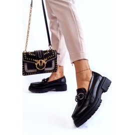 Ženske cipele za eko kože la.fi crne s lancem crna 2