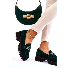 Ženske cipele od antilop s ukrasom laura messi 2489 zelena 2