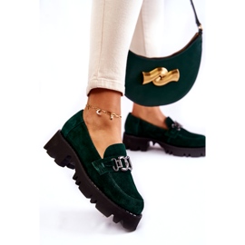 Ženske cipele od antilop s ukrasom laura messi 2489 zelena 4