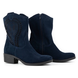 Olivier Ženske ažurne čizme na visoku petu Angela tamnoplave boje plava 2