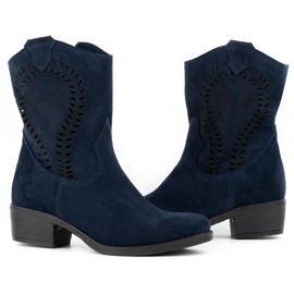 Olivier Ženske ažurne čizme na visoku petu Angela tamnoplave boje plava 3