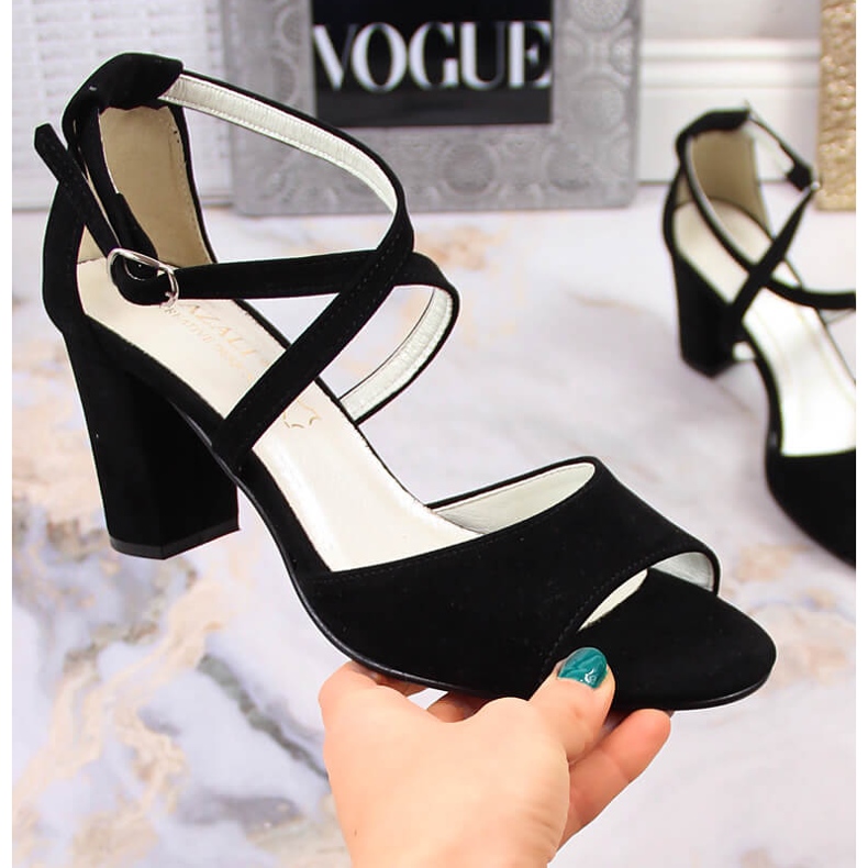 Ženske crne antilop sandale Azali 2941 crna 1