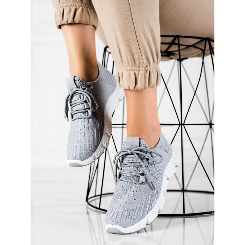 SHELOVET Sportske tenisice u sivoj boji siva 1