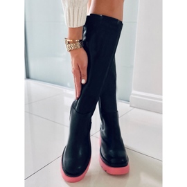 PA1 Čizme s potplatima u boji marke Woods BLACK/PEACHPUFF crna 1