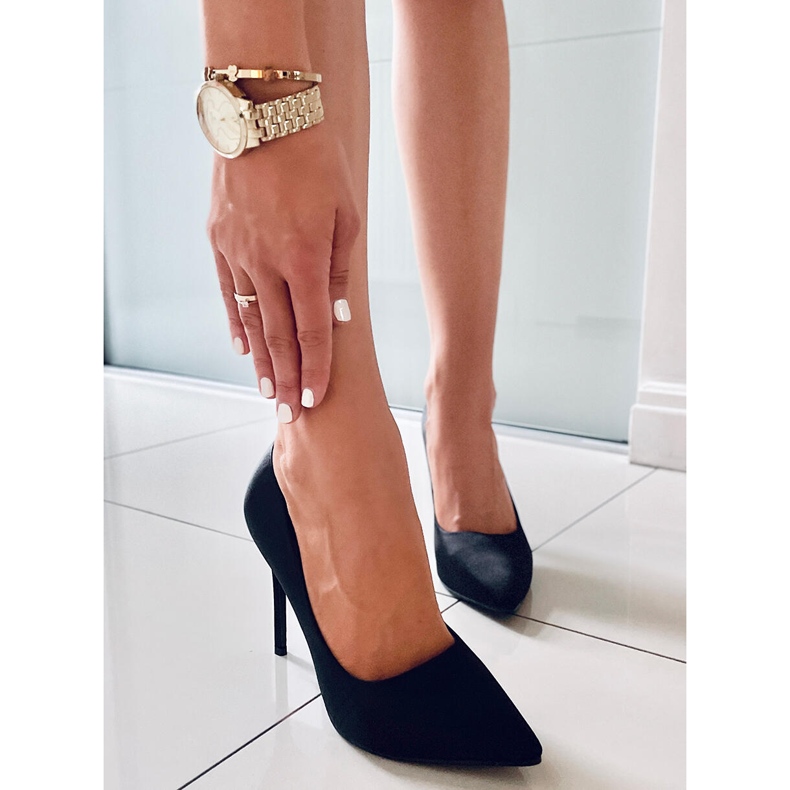 PA1 Ženske satenske štikle Talia Black crna 2