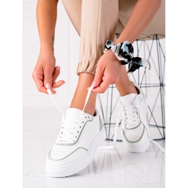 SHELOVET Tenisice sa zelenim umetkom bijela zelena 1