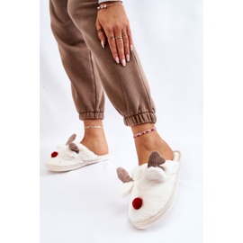 PA1 Ženske papuče s krznom i sob krem ​​Sopya ekru 2