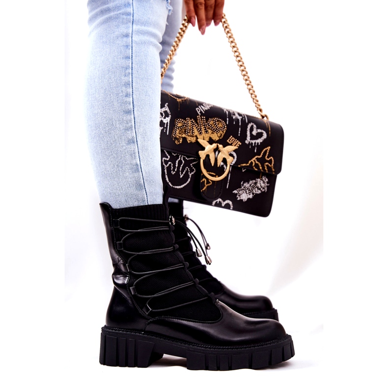 Ženske čizme s Basido Basido čarapama crna 5