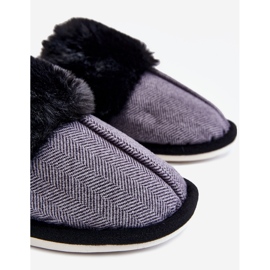 BM Muške tople papuče Black Marcus crna siva 2