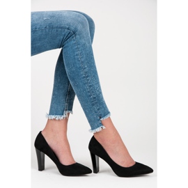 Yes Mile Suede pumpe s lakiranim stupom crna 1