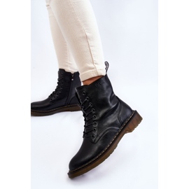 Ženske kožne izolirane čizme s patentnim zatvaračem GOE II2N4060 crne crna 2