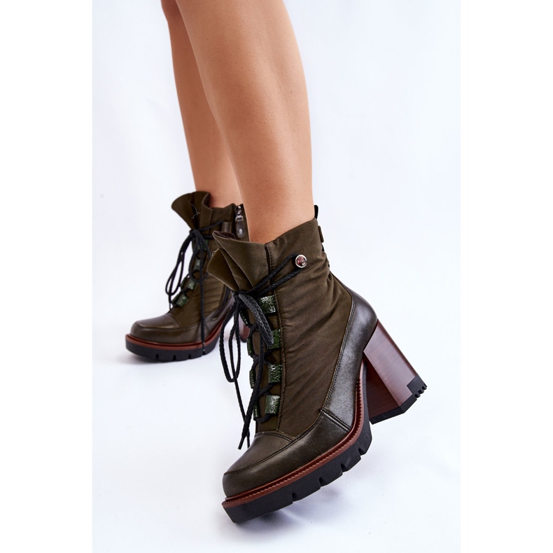 Moderne čizme na visoku petu Maciejka 05777-09 Zelene zelena 2