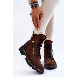 Izolirane čizme od brušene kože Laura Messi 2508 smeđe smeđa 1