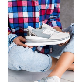 ARTIKER Sportske kožne cipele na vezanje bijela siva raznobojna 1