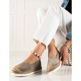 T.Sokolski Kožne espadrile na platformi smeđa 2