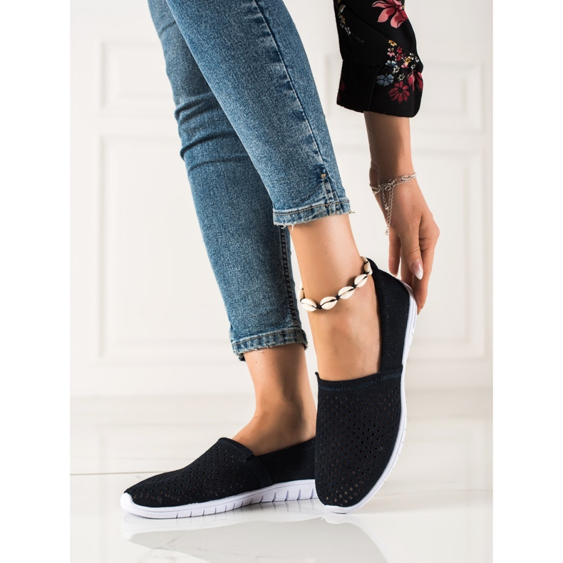 DK Ažurni kožni sliponi mornarsko plava 1