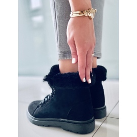 BM Čizme na vezanje s krznom Morena Black crno 1