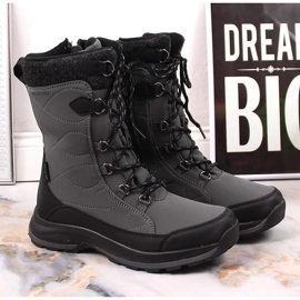 DK 2105 sive vodootporne čizme za snijeg na vezanje i patentni zatvarač siva 2