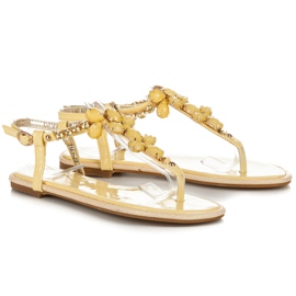 Vices Lakirane sandale od žutih kristala žuta boja 1
