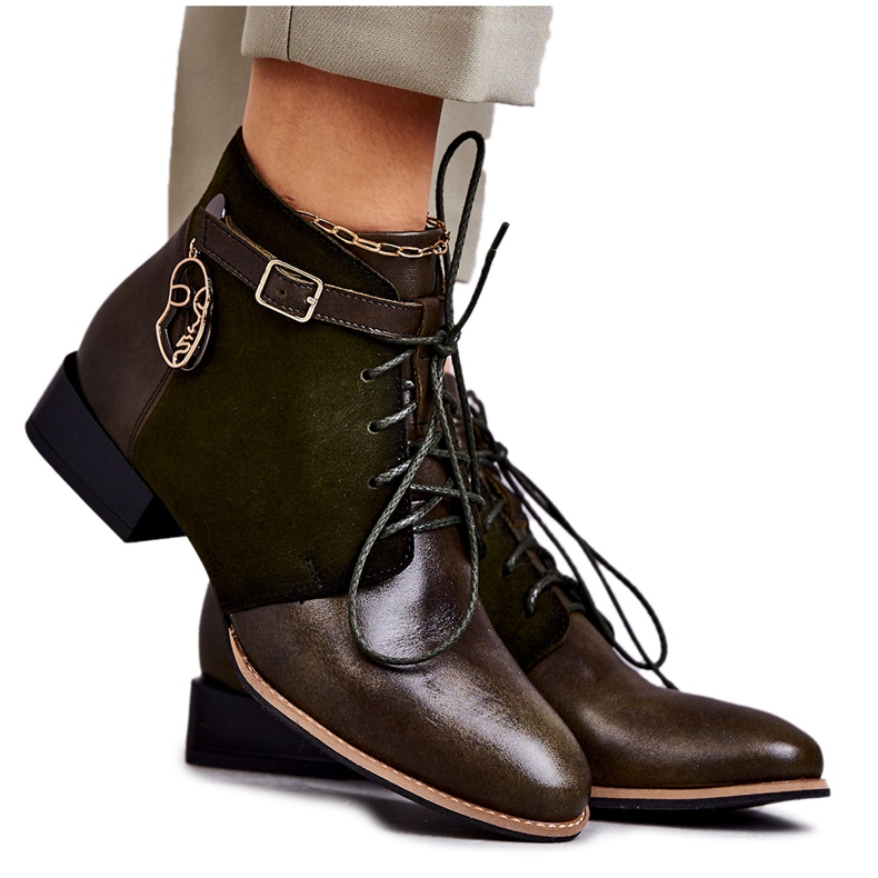 Ženske kožne čizme Maciejka 5743A-09 Zelene zelena 2