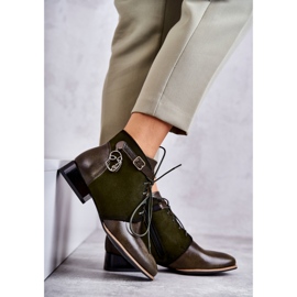 Ženske kožne čizme Maciejka 5743A-09 Zelene zelena 1