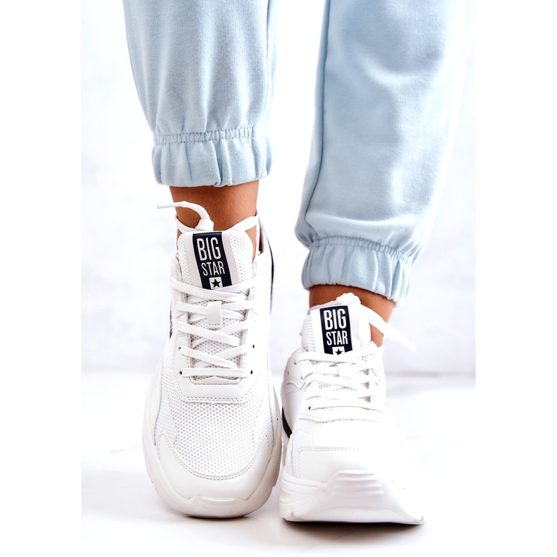 Modne tenisice Sportske cipele Big Star JJ274596 Bijela mornarsko plava 4