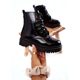 Vinceza Dječje čizme lakirane sa patentnim zatvaračem crne Julie crno 2