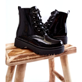 Vinceza Dječje čizme lakirane sa patentnim zatvaračem crne Julie crna 1