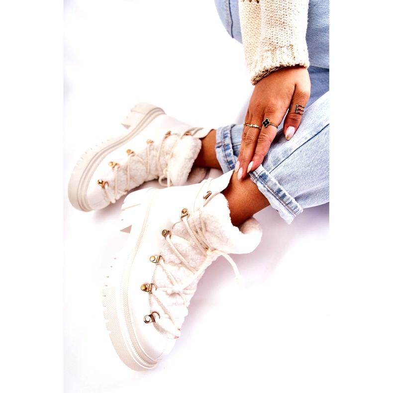 PS1 Tople čizme od eko kože Trappers Bijela Arisa 4