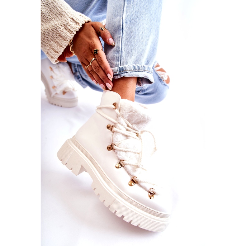 PS1 Tople čizme od eko kože Trappers Bijela Arisa 3
