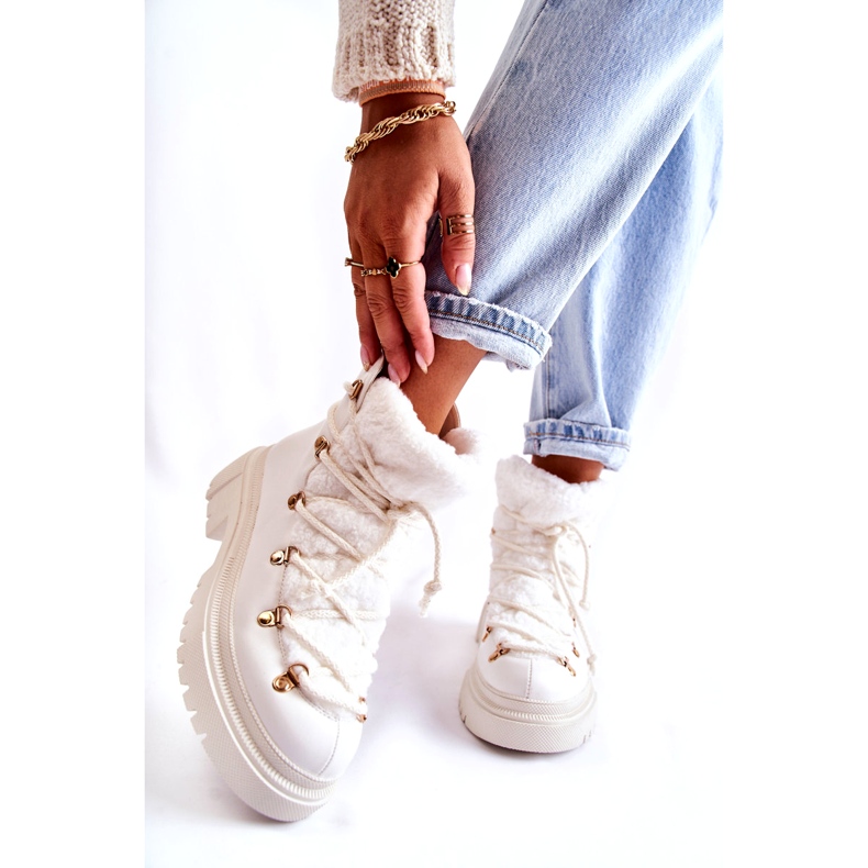 PS1 Tople čizme od eko kože Trappers Bijela Arisa 1