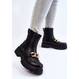 PG1 Ženske tople čizme s prednjim ukrasom Black Tilda crno 2