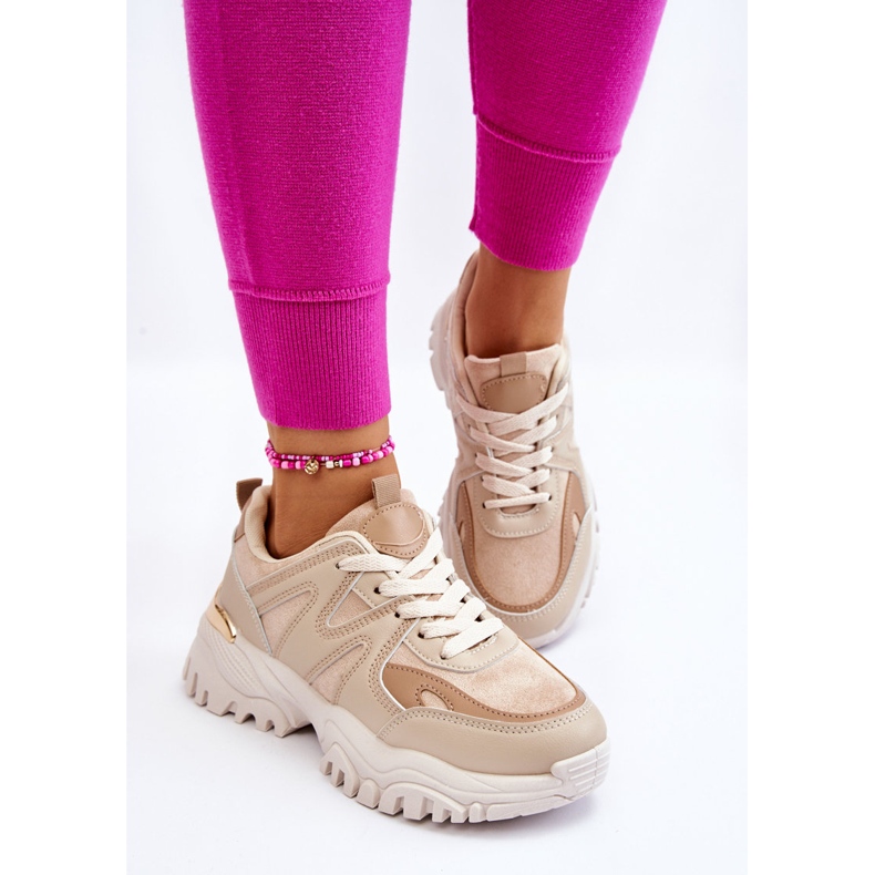 PG1 Klasične sportske cipele na bež Bowie platformi 2