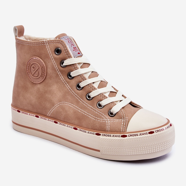 Cross Jeans Ženske visoke traperice KK2R4045C Bež tenisice 1