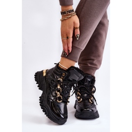 Ženske izolirane sportske čizme na vezanje Trappers crne Bastini crna 1