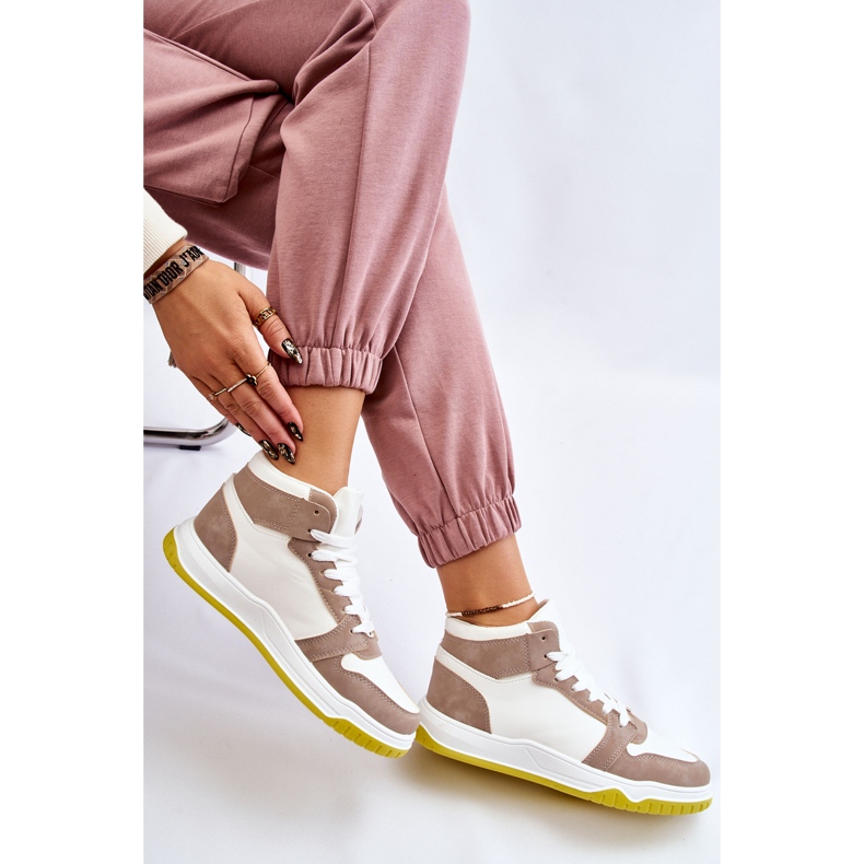 BM Visoke ženske sportske cipele Tenisice Bijelo-bež Rumor bijela 2